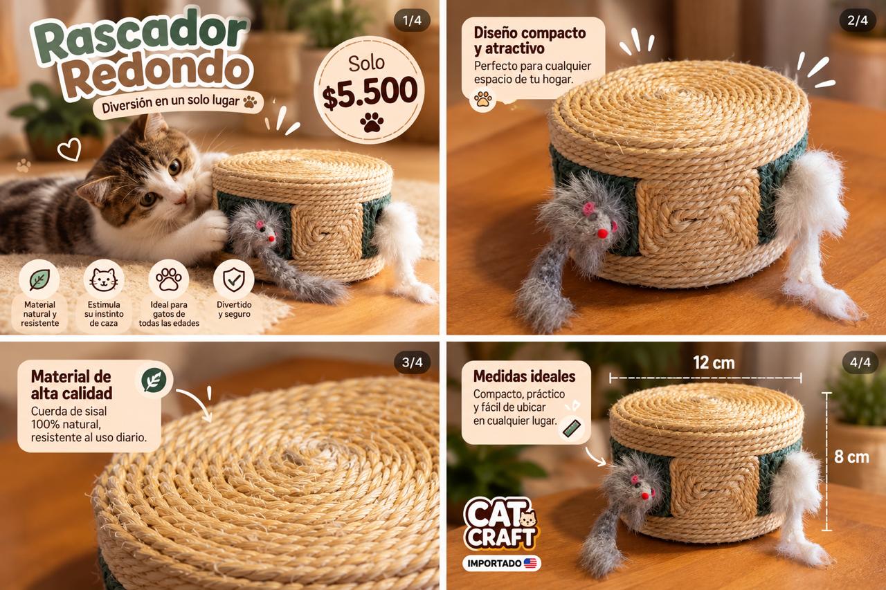 Rascador redondo para gatos