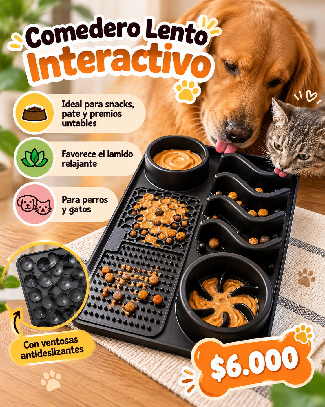 Comedero lento interactivo