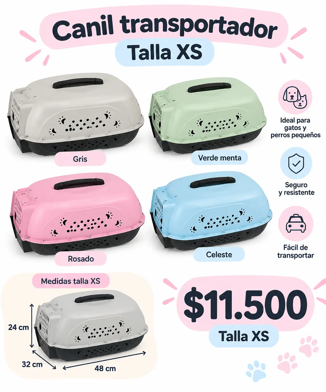 Canil transportador talla XS