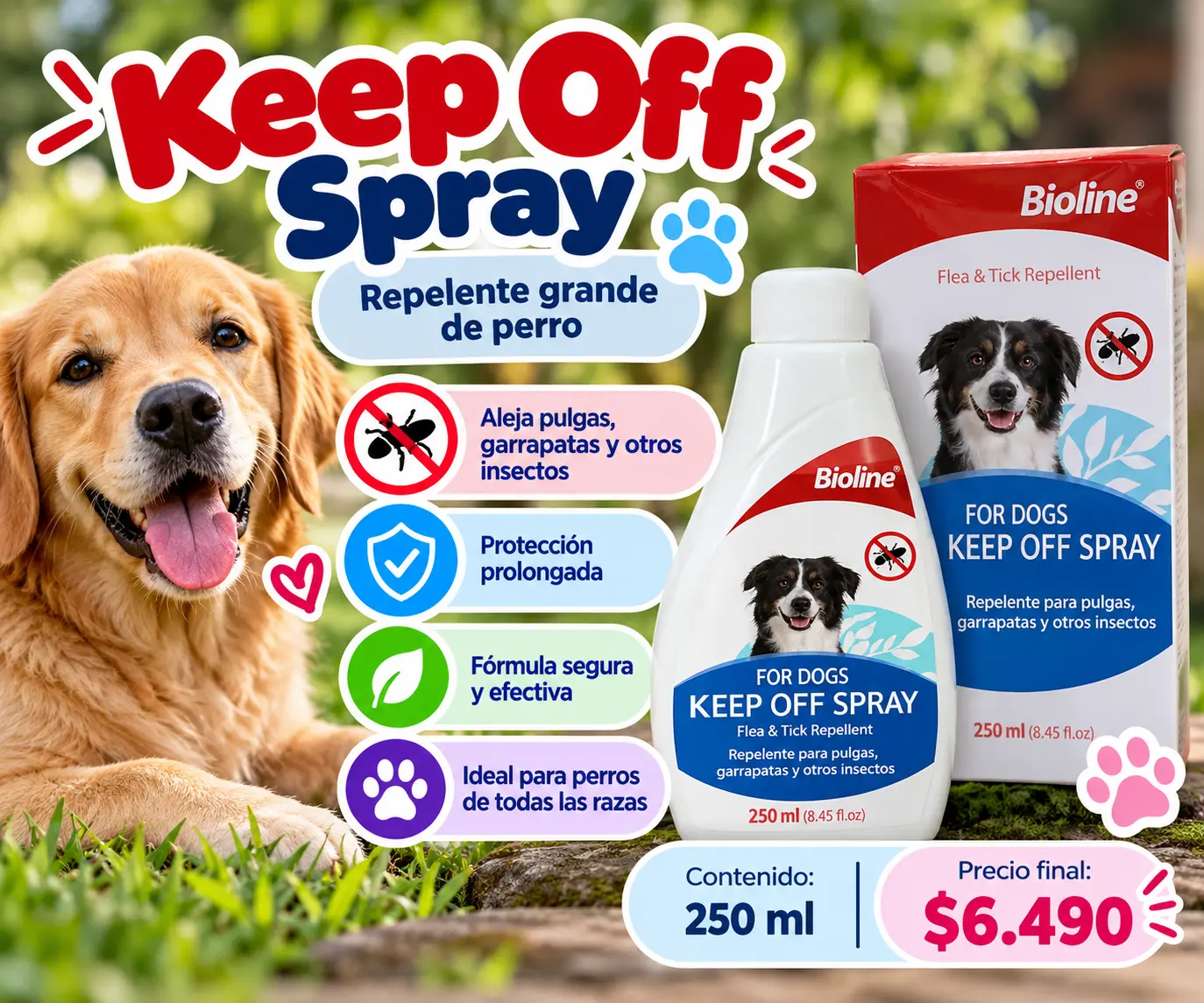 Bioline Keep Off Spray para perros 250 ml