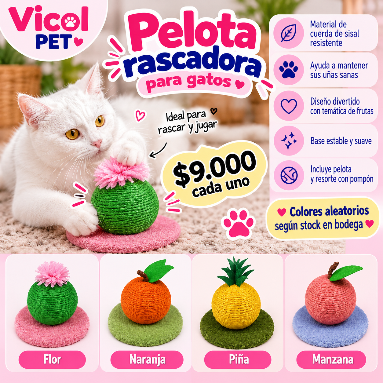 Pelota rascadora para gatos