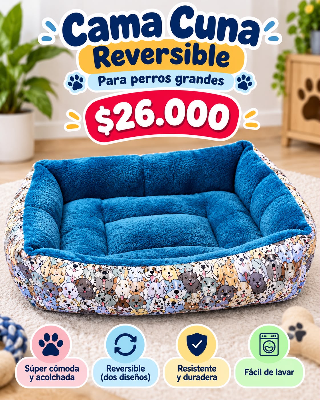 Cama cuna para perros grandes