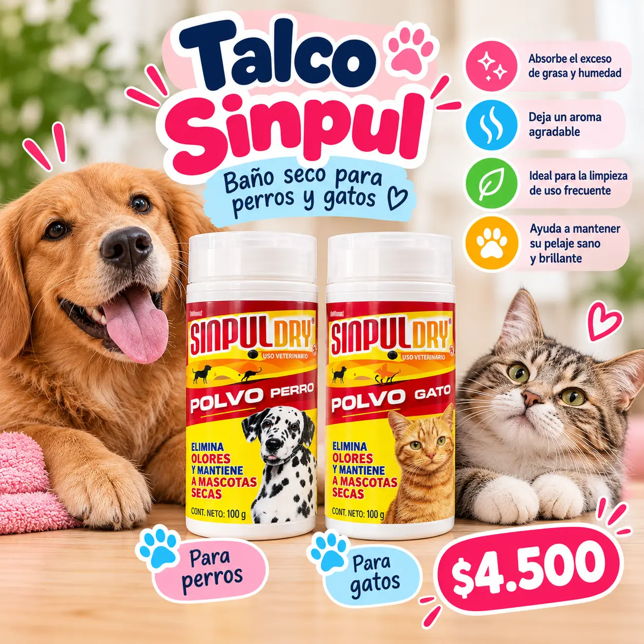 Talco Sinpul perro/gato 100 g