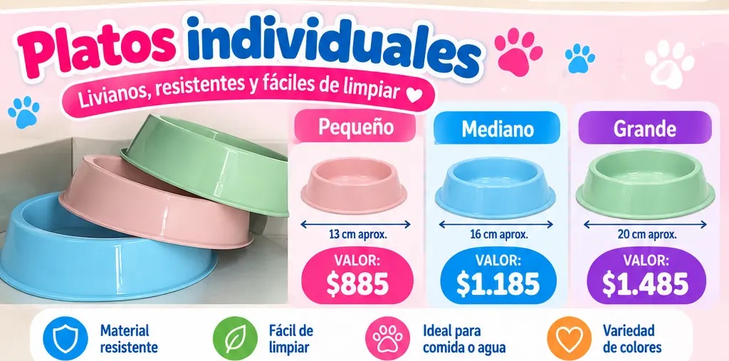 Plato individual para mascotas