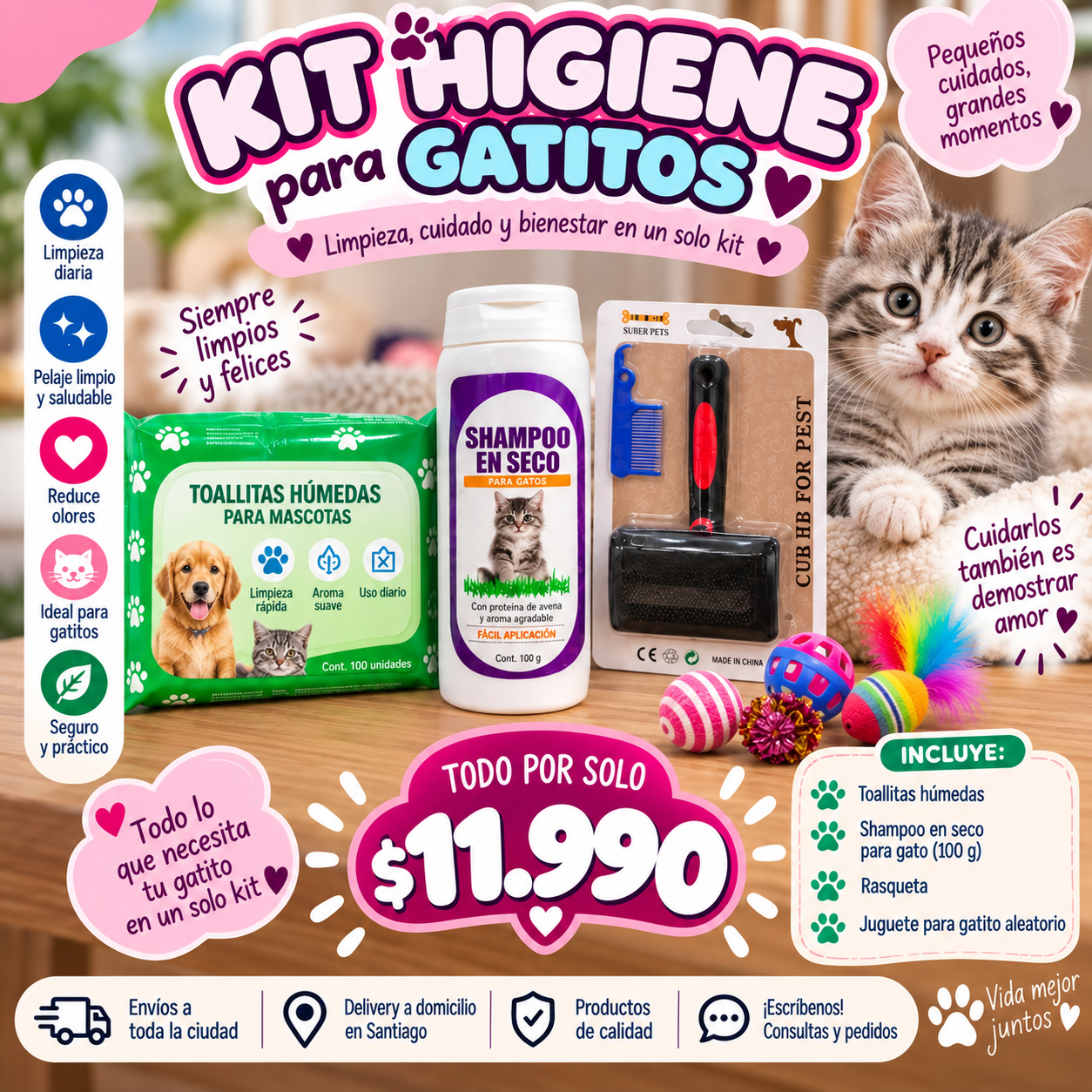 Kit Higiene para gatitos