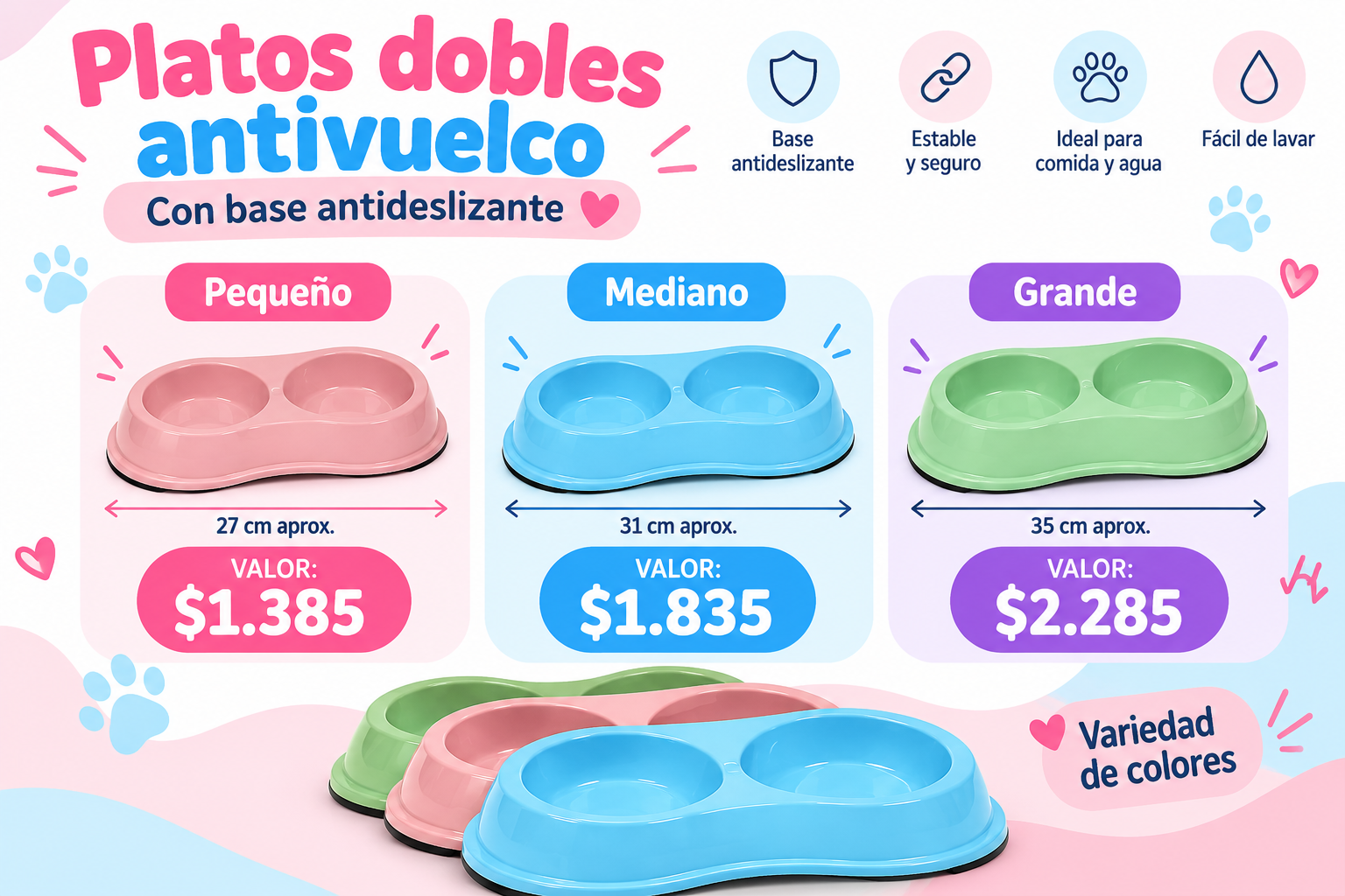 Plato doble antivuelco