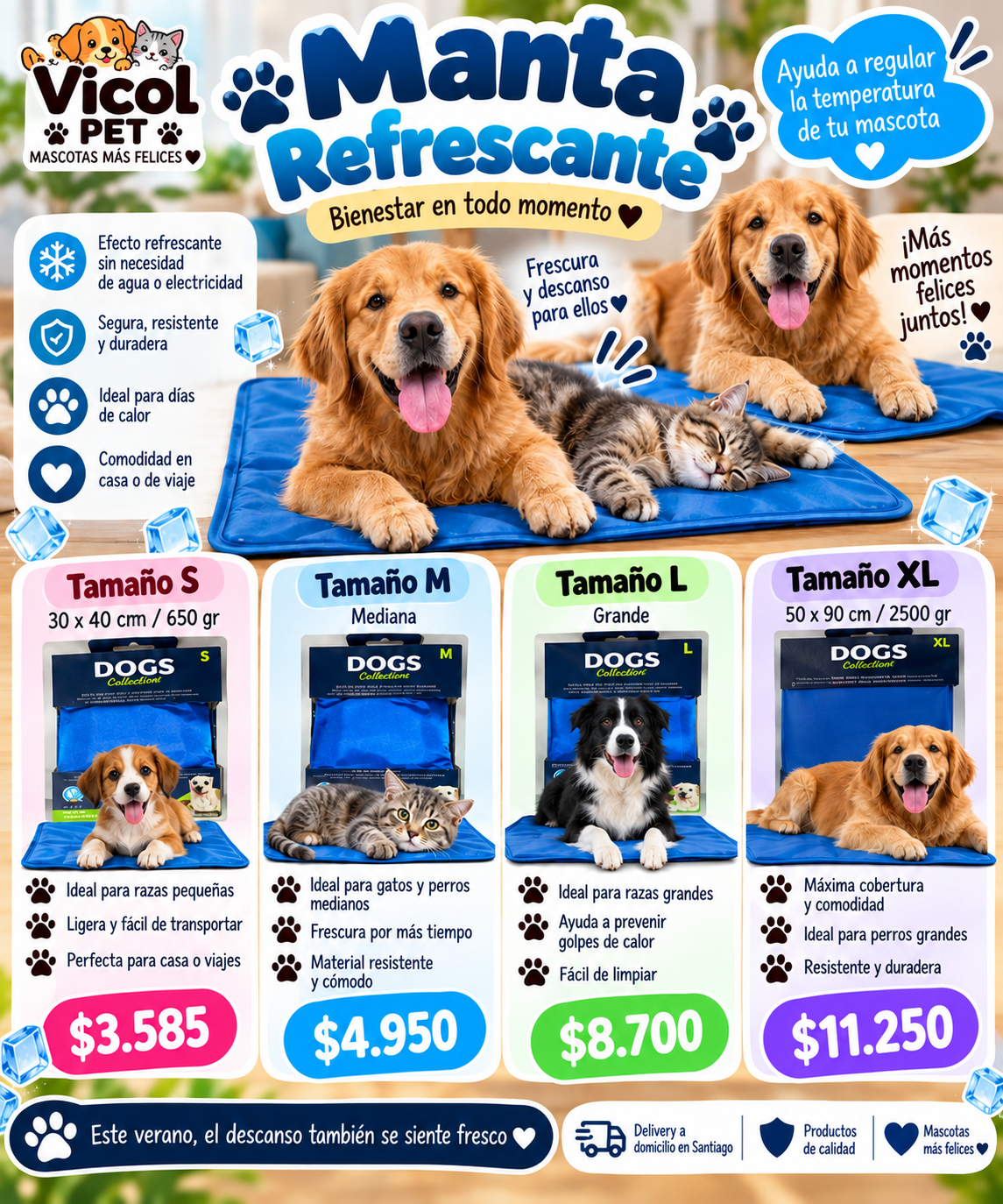 Manta refrescante para mascotas