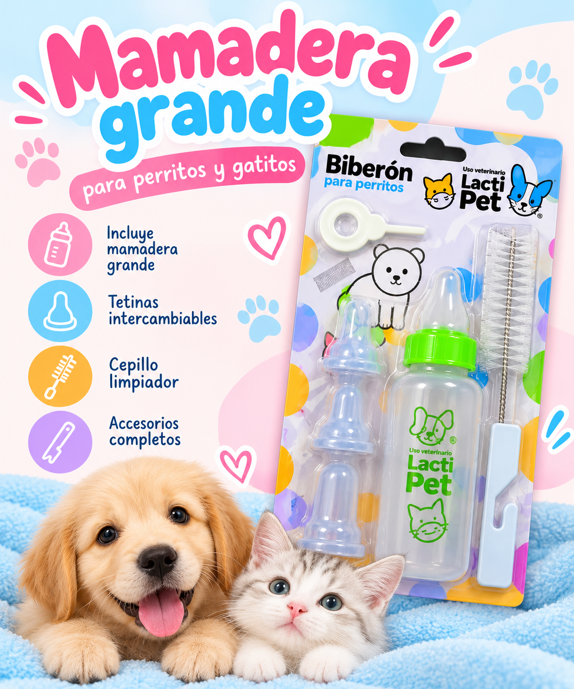 Mamadera Lacti Pet grande – biberón para perritos y gatitos