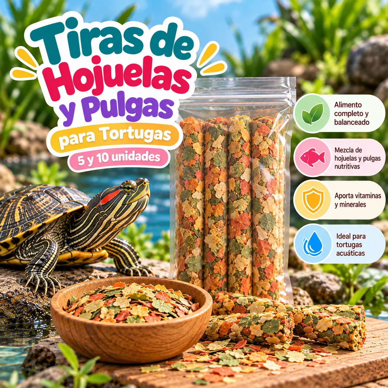 Tiras 5 y 10 unidades Hojuelas / Pulgas