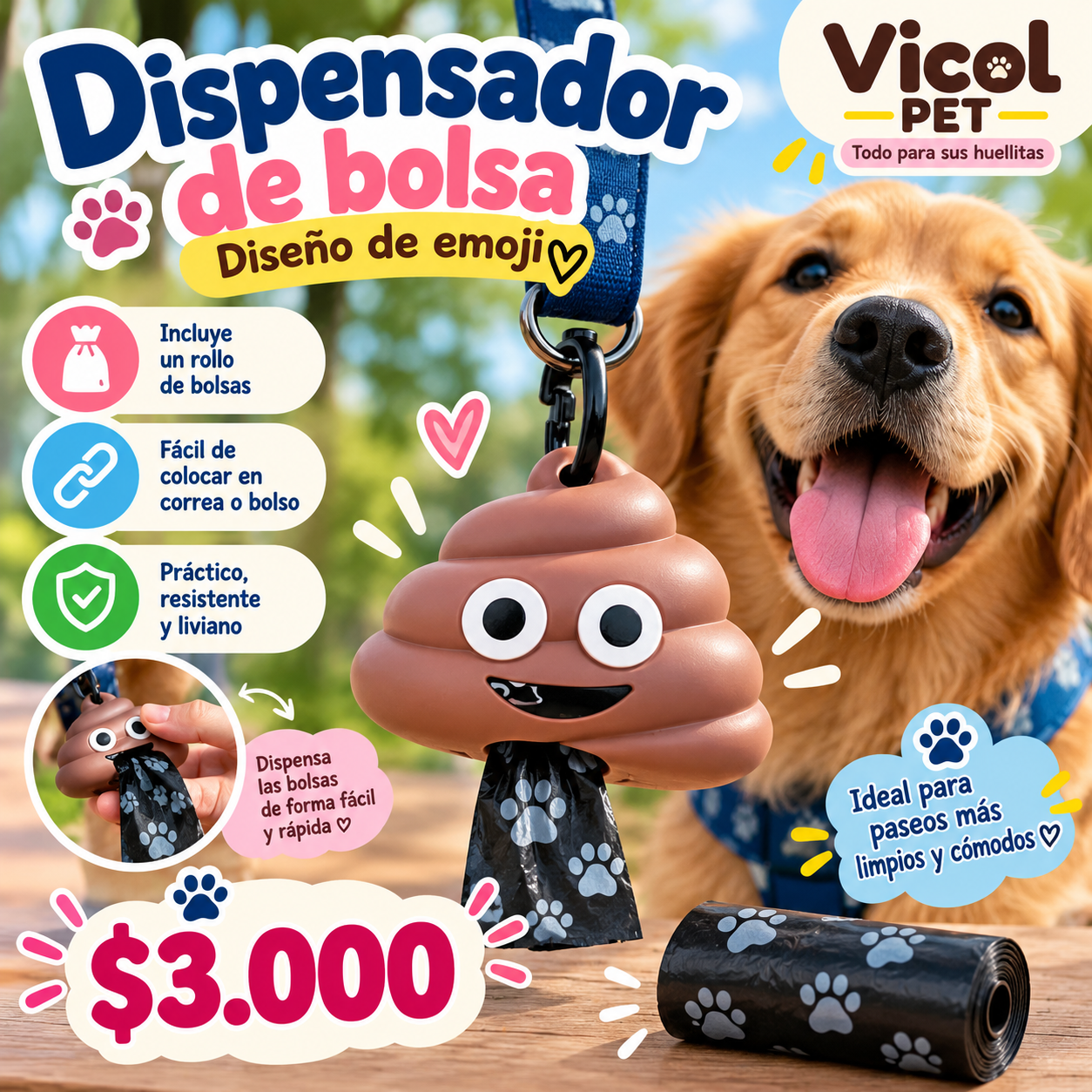 Dispensador de bolsa diseño de emoji