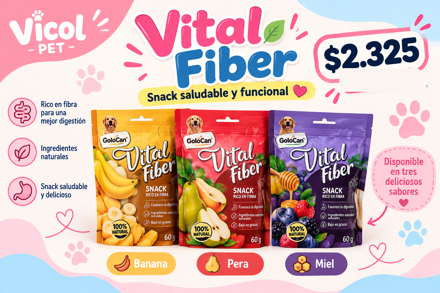 GoloCan Vital Fiber snack rico en fibra 60 g