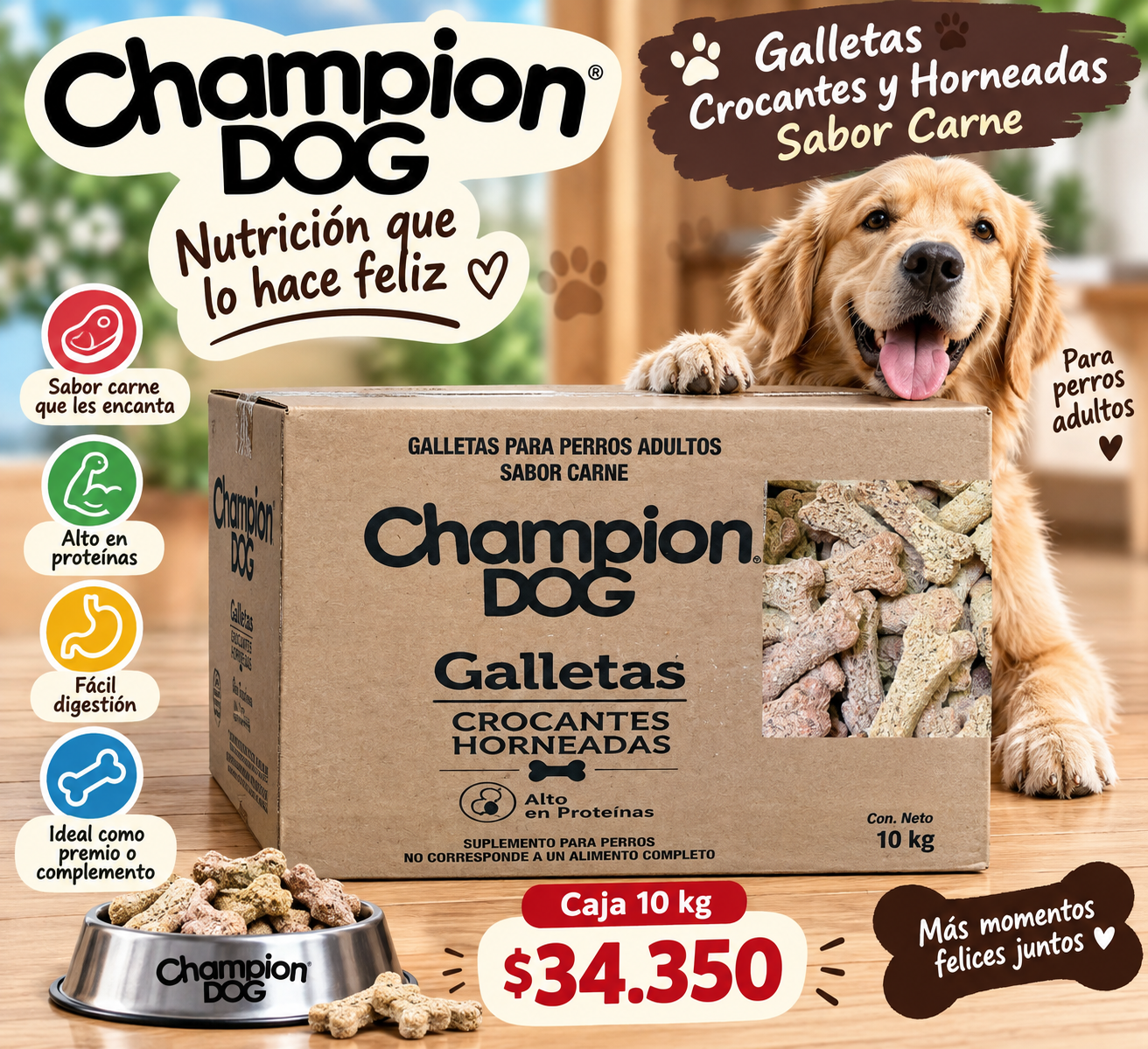 Champion Dog galletas sabor carne