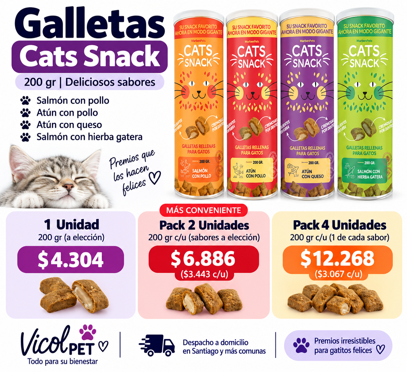 Cats Snack galletas 200 g