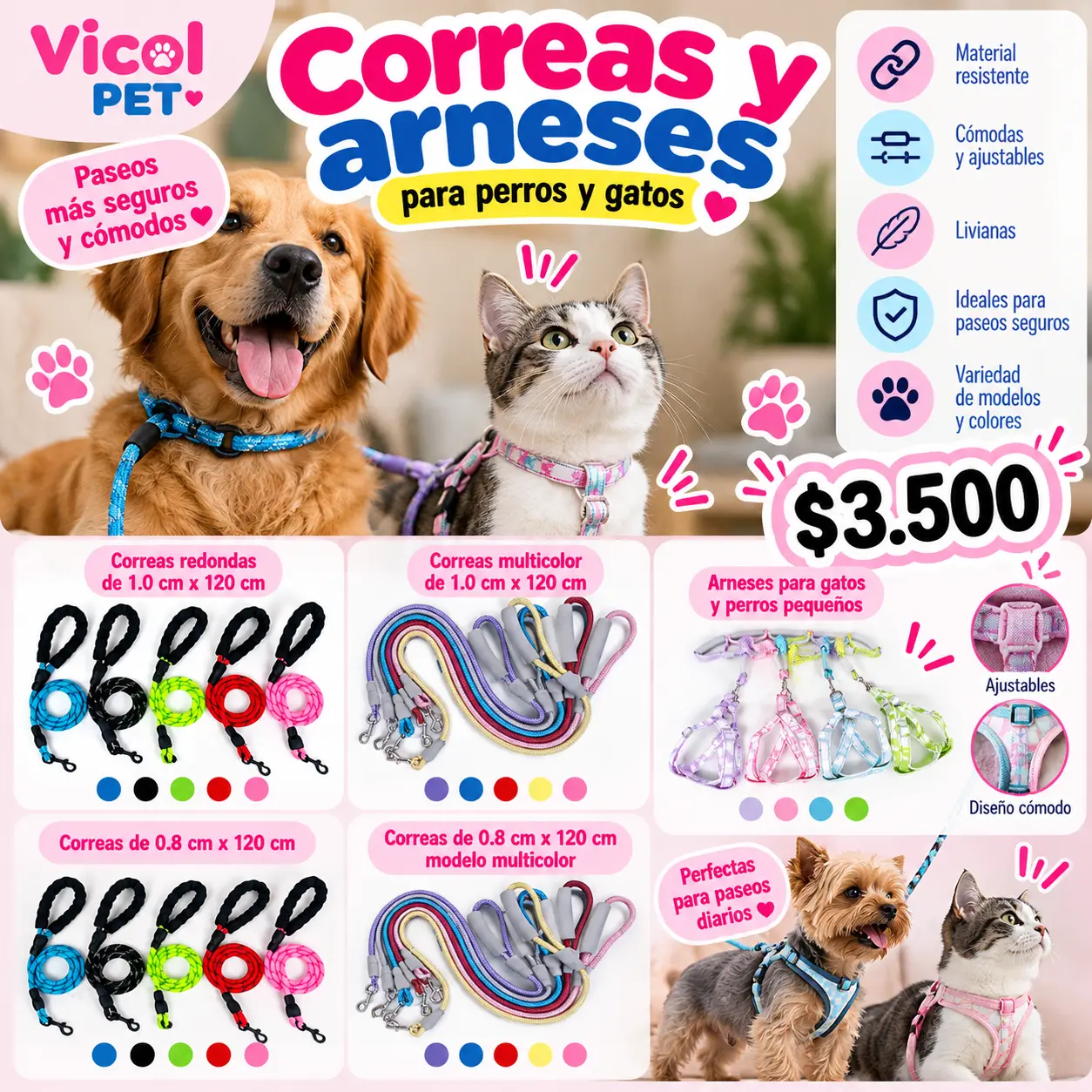 Correas y arneses para perros y gatos