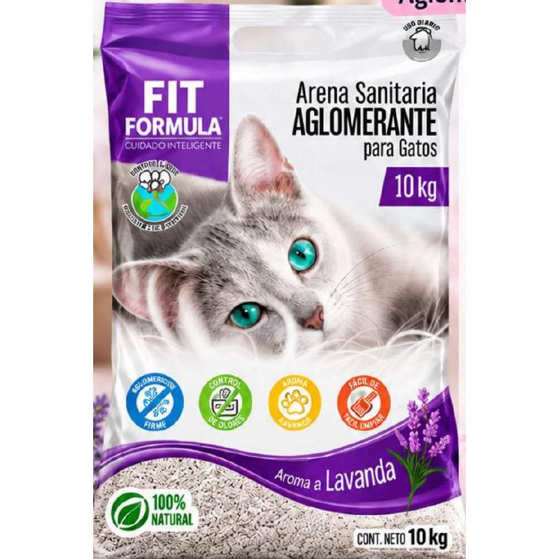 Arena sanitaria Fit Formula aglomerante 10 kg (aroma lavanda)