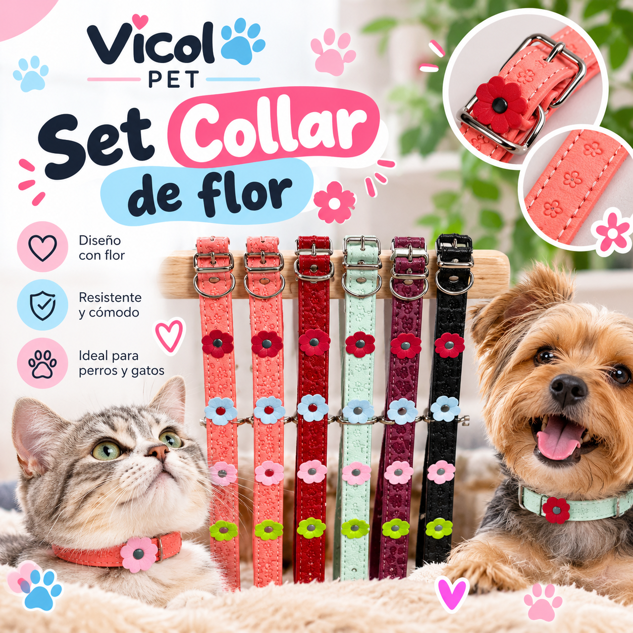 Set collar de flor