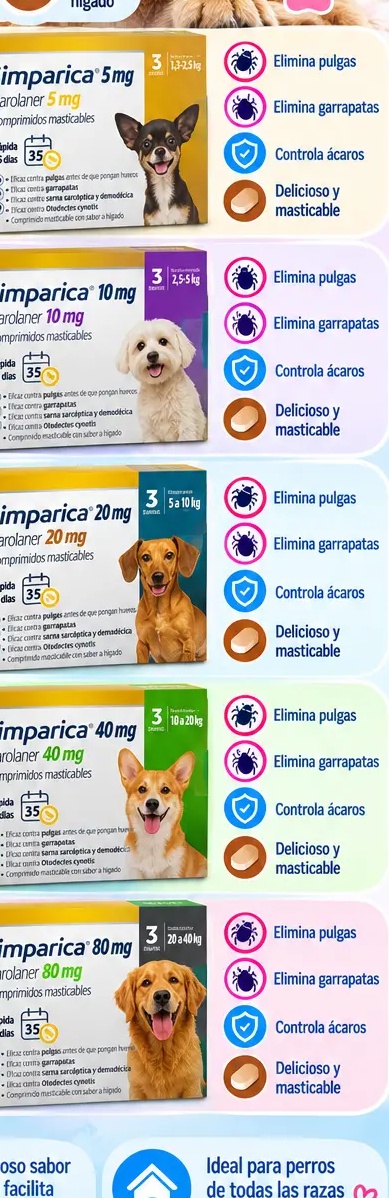 Simparica caja de 3 comprimidos para perros