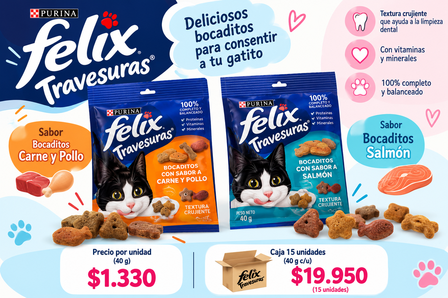 Felix Travesuras bocaditos para gatos 40 g