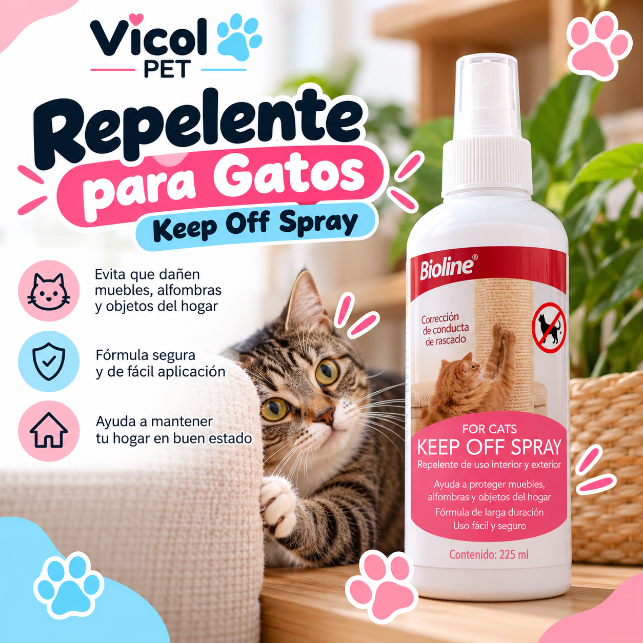 Bioline Keep Off repelente para gatos spray 225 ml