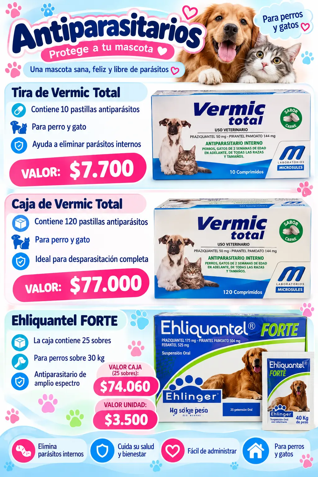 Vermic Total para perros y gatos