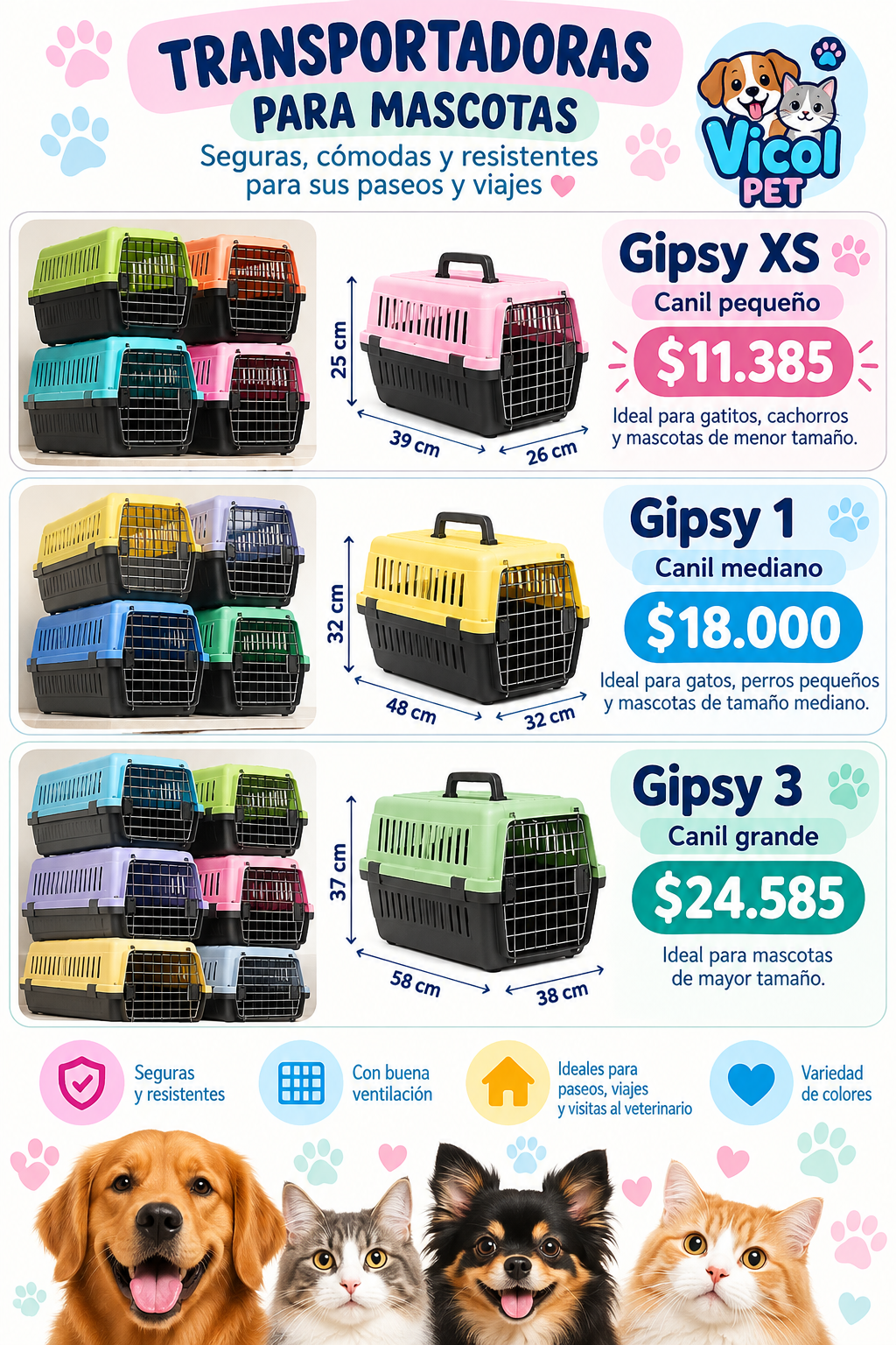 Transportadora Gipsy para mascotas