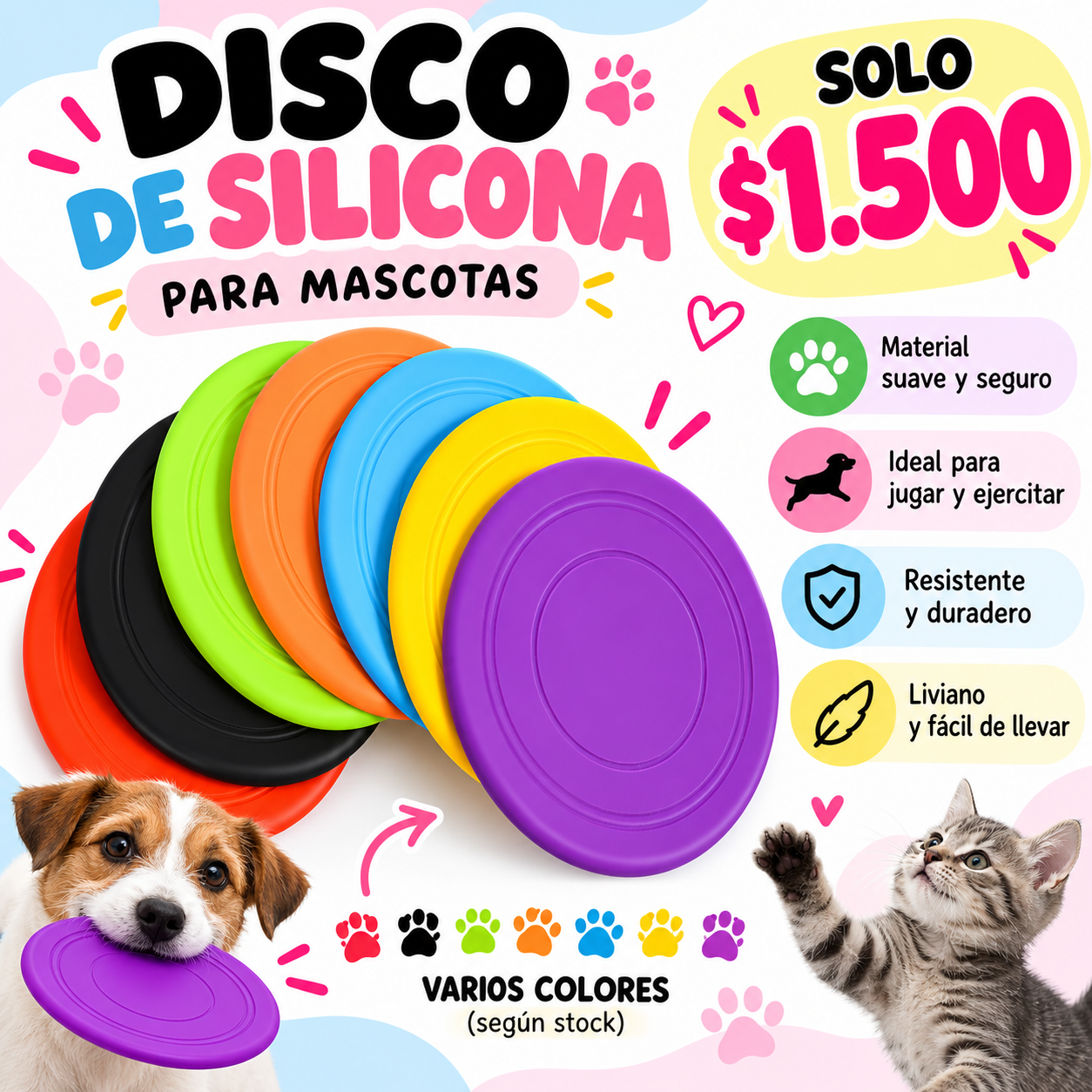 Disco de silicona para mascotas