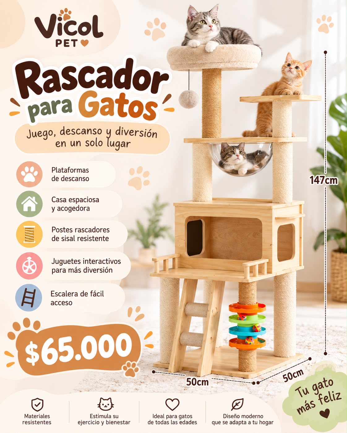 Rascador torre para gatos