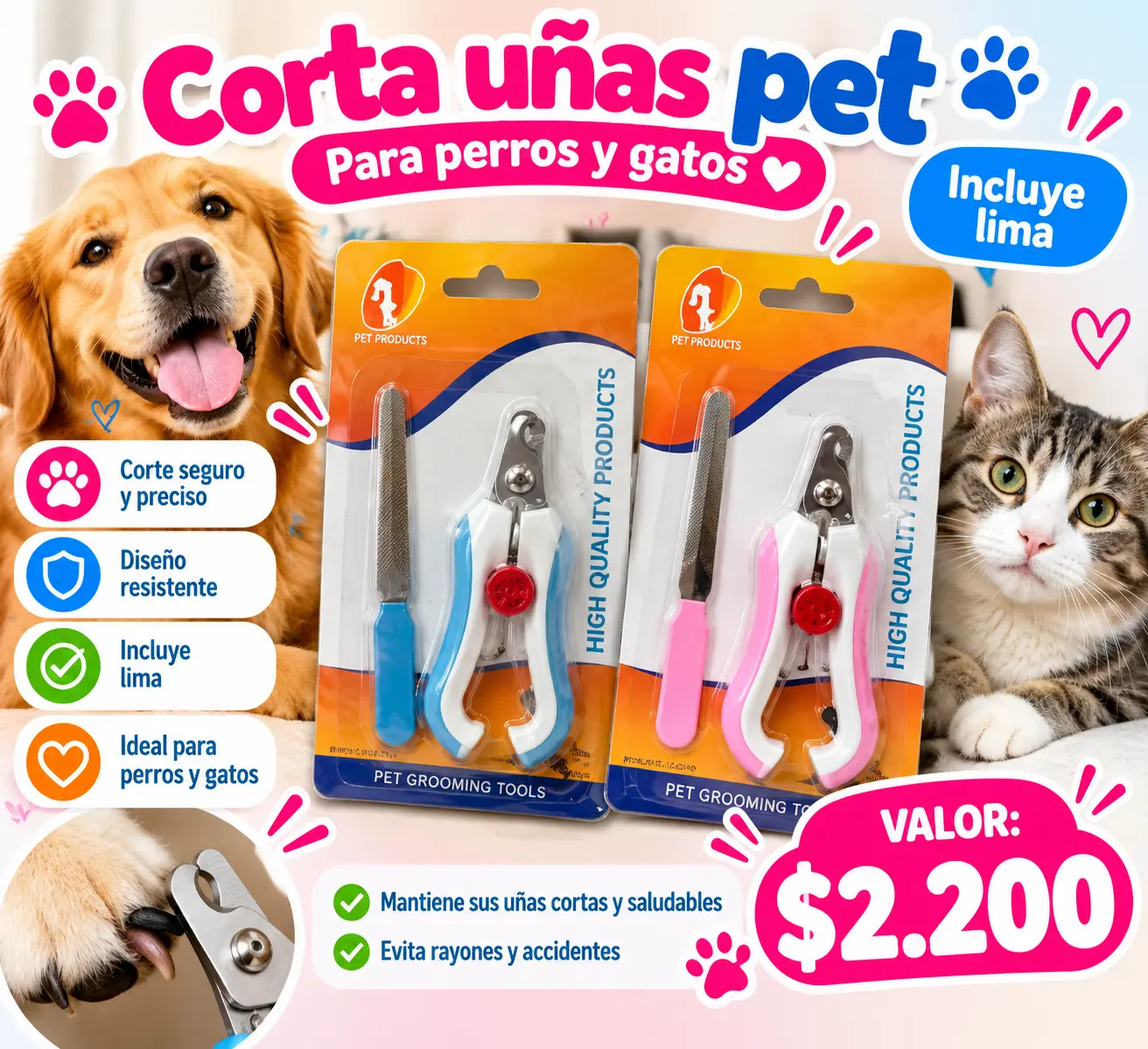 Cortaúñas Pet Products con lima