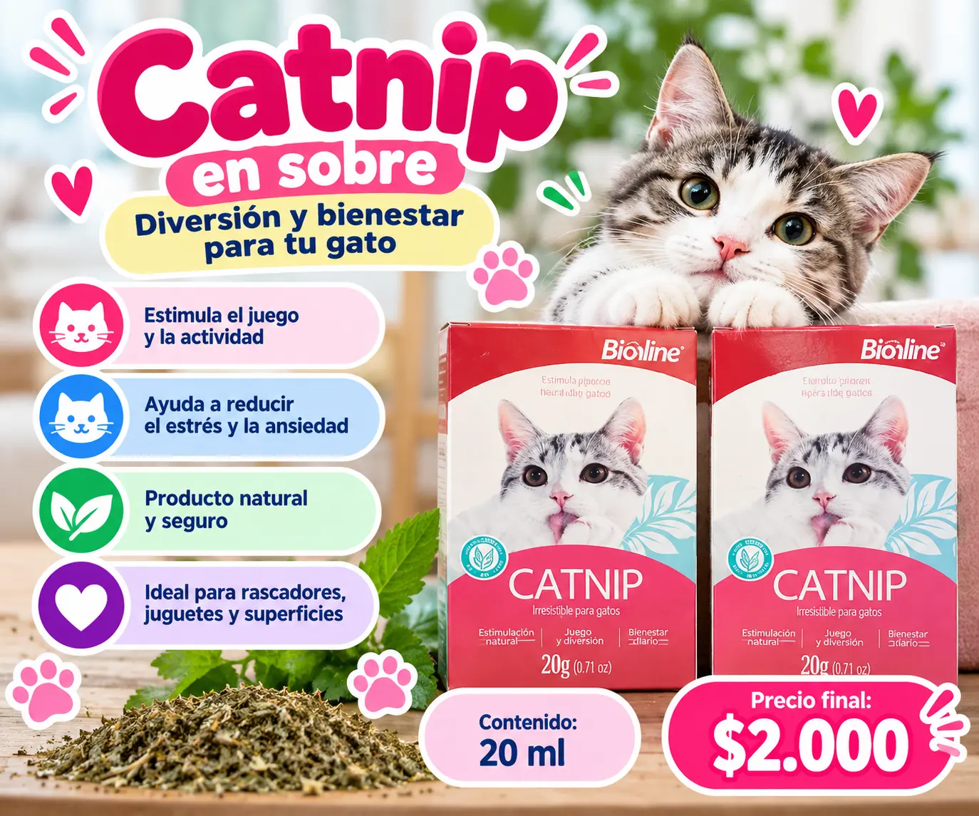 Bioline catnip en sobre 20 g