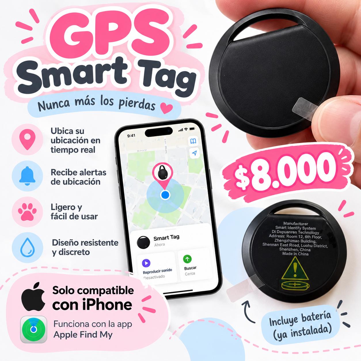 GPS Smart Tag para mascotas