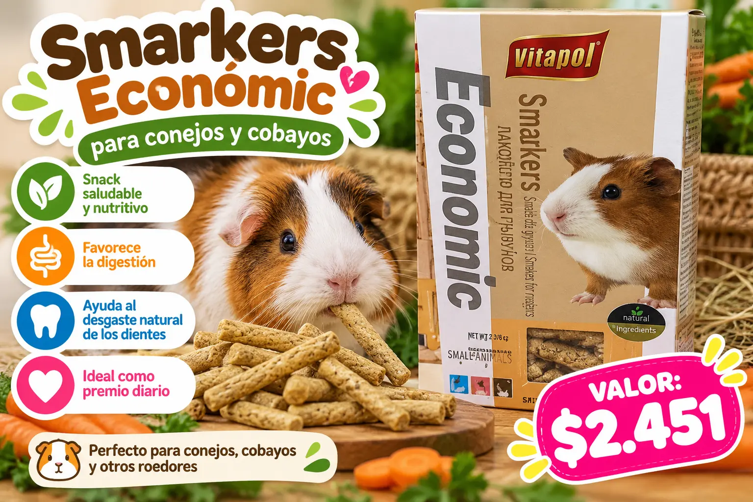Vitapol Smakers Economic para conejos y cobayos