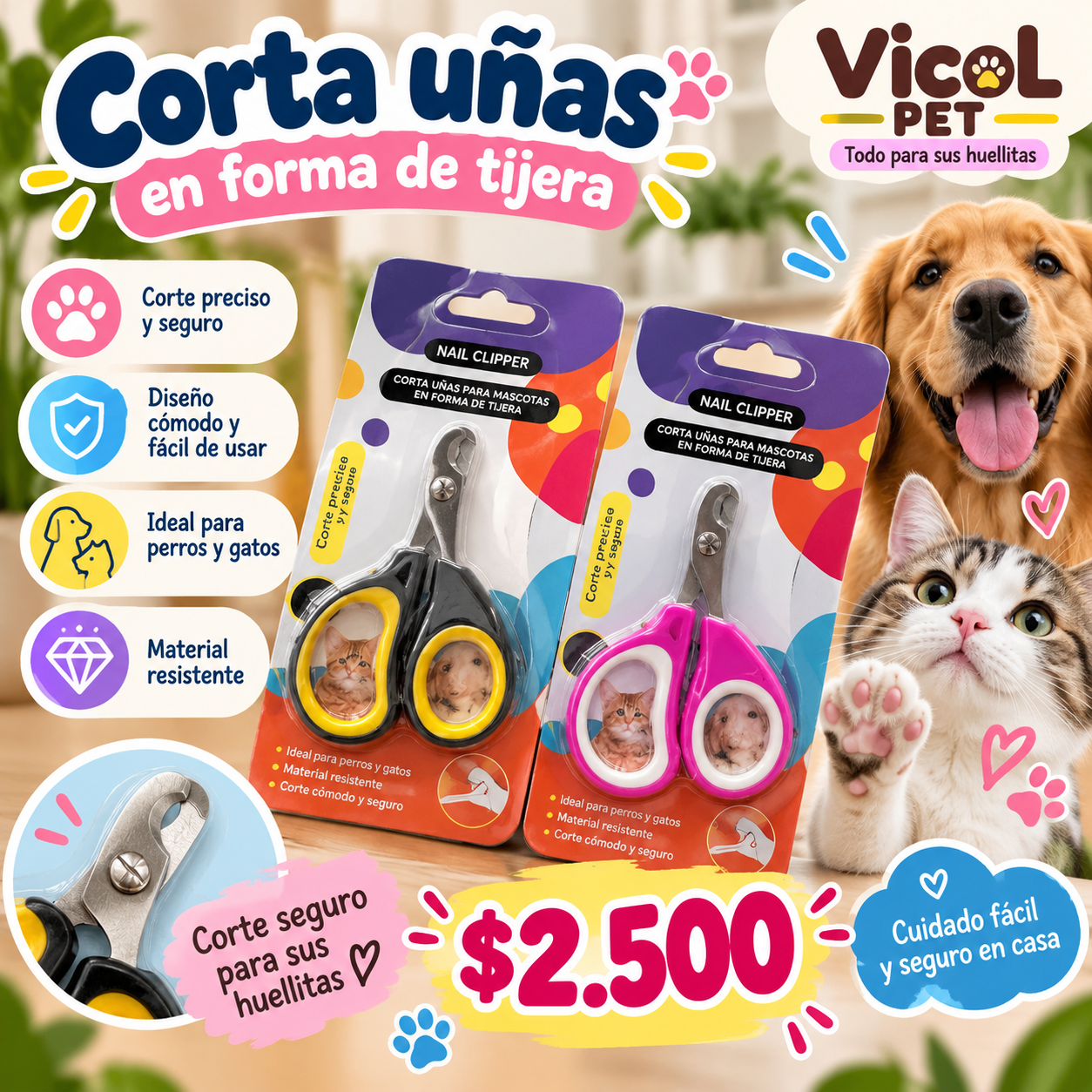 Corta uñas en forma de tijera