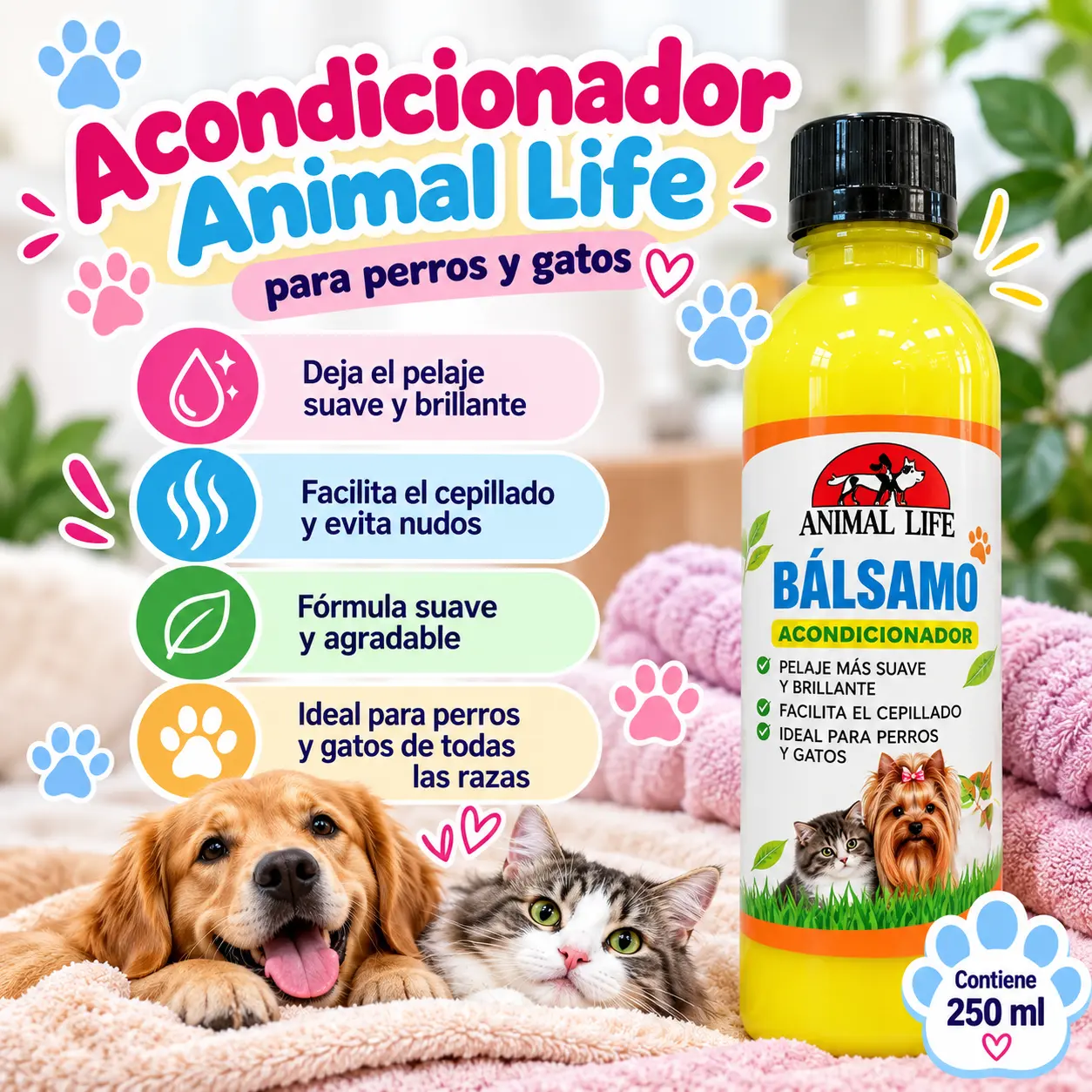 Acondicionador Animal Life 250 ml