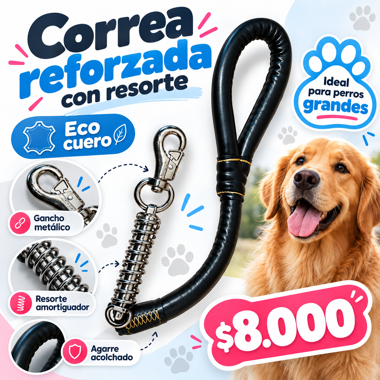 Correa reforzada con resorte