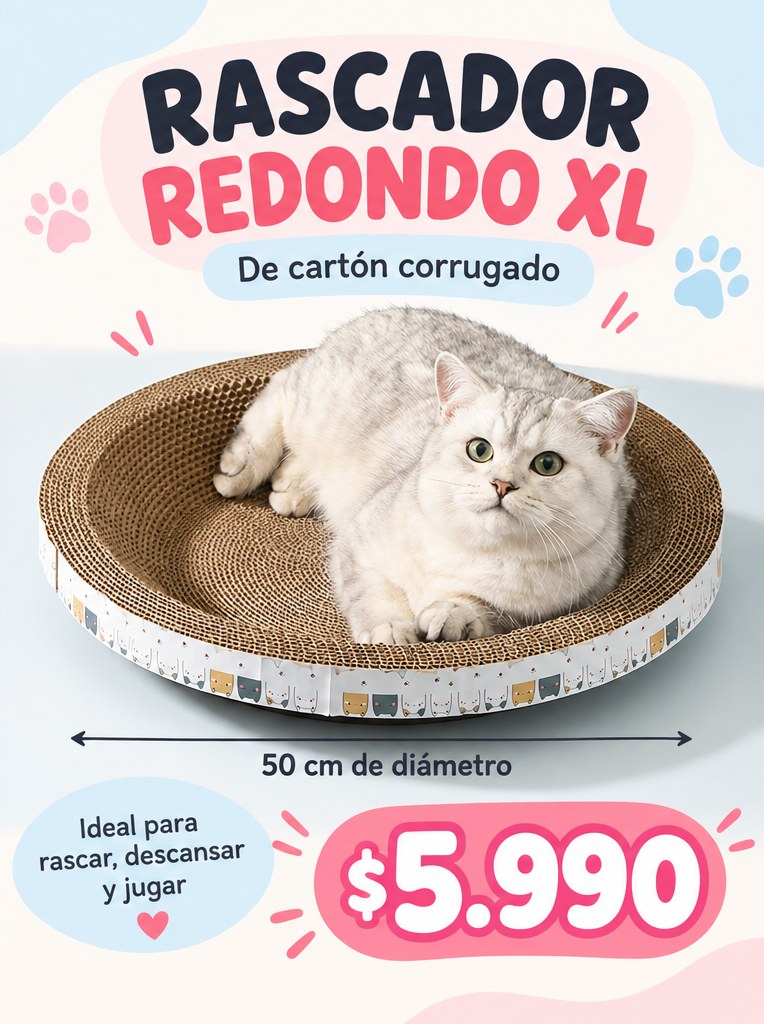 Rascador redondo XL de cartón corrugado