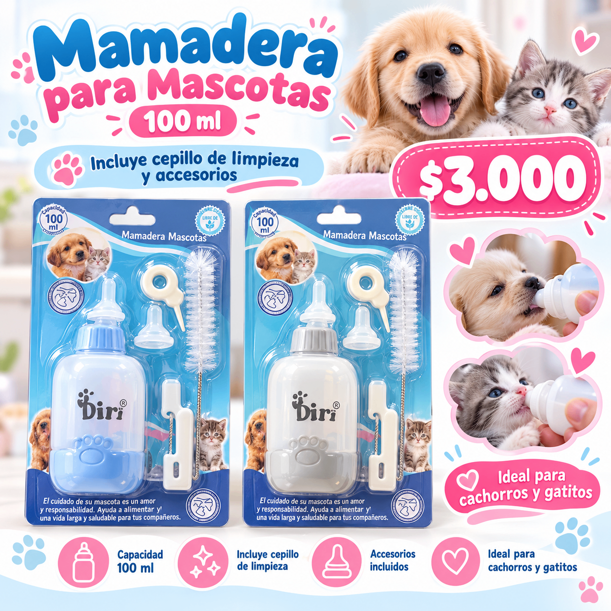 Mamadera para mascotas Diri – 100 ml